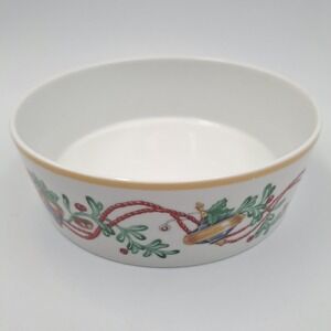 Vintage 1992 Block Spal Whimsy Christmas Cereal Bowl Portugal Porcelain Toy Horn